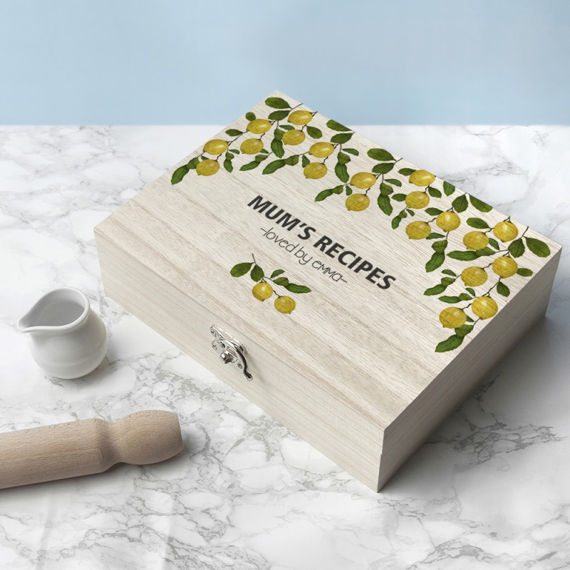 Personalised Lemon Grove Recipe Box