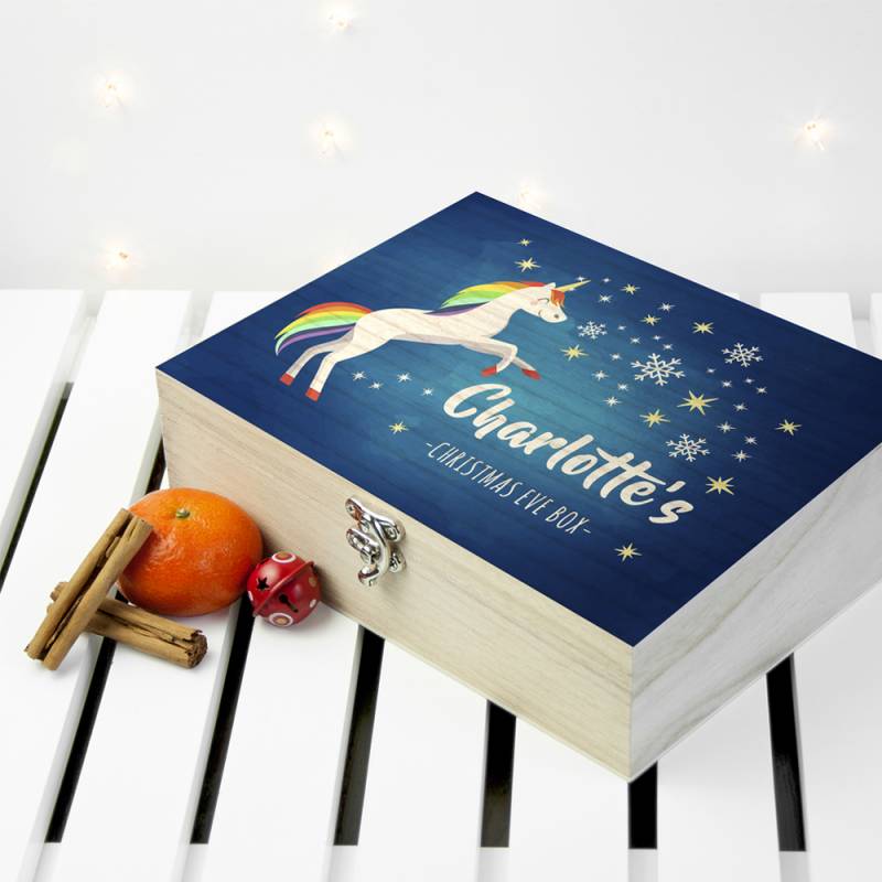 Personalised Rainbow Unicorn Christmas Eve Box